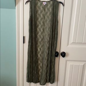Olive green lace duster